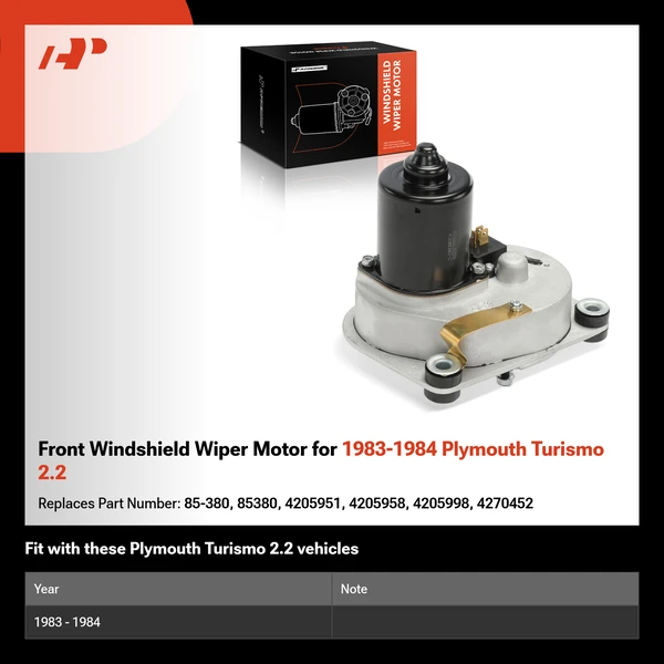 Front Windshield Wiper Motor for 1983-1984 Plymouth Turismo 2.2