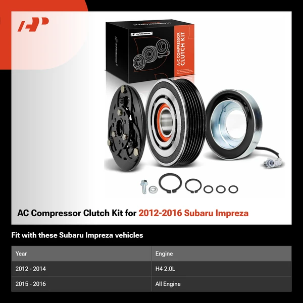 AC Compressor Clutch Kit for 2012-2016 Subaru Impreza