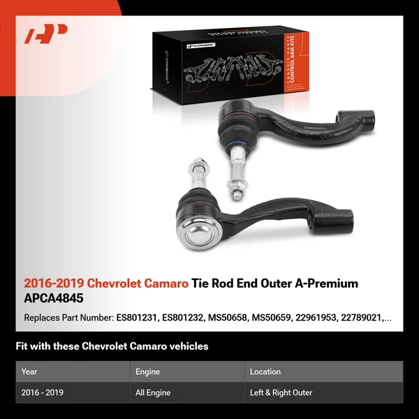 2016-2019 Chevrolet Camaro Tie Rod End Outer A-Premium APCA4845
