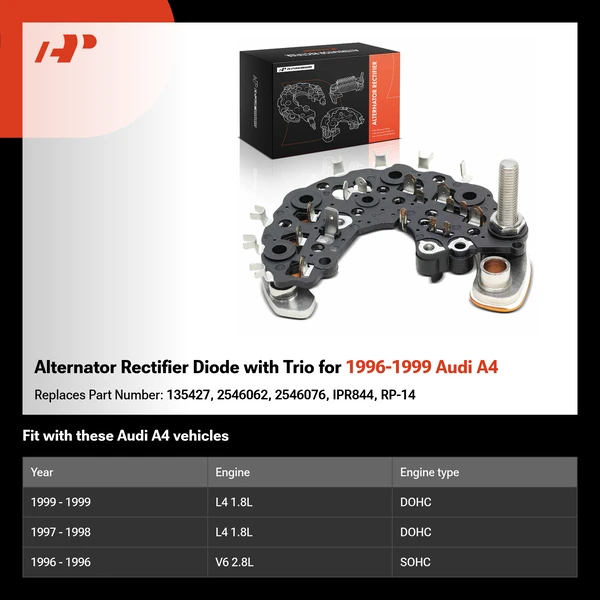 Alternator Rectifier Diode with Trio for 1996-1999 Audi A4