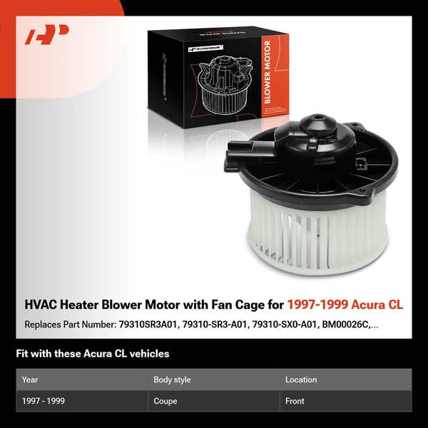 HVAC Heater Blower Motor with Fan Cage for 1997-1999 Acura CL