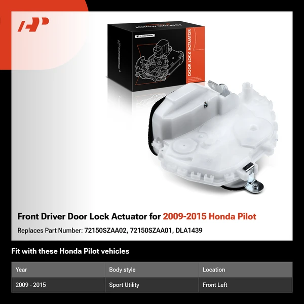 Front Driver Door Lock Actuator for 2009-2015 Honda Pilot