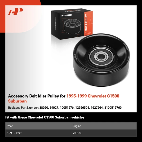 Accessory Belt Idler Pulley for 1995-1999 Chevrolet C1500 Suburban