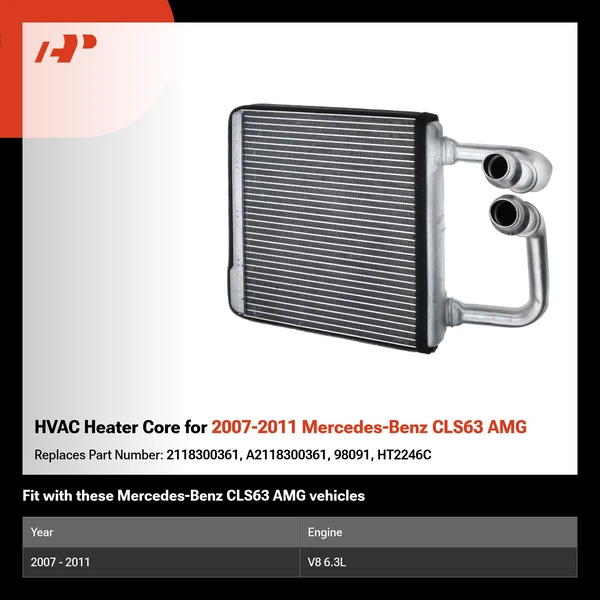 HVAC Heater Core for 2007-2011 Mercedes-Benz CLS63 AMG