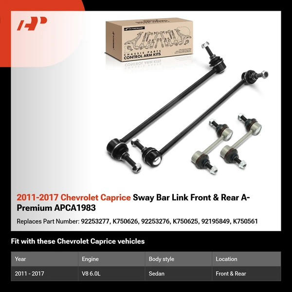 2011-2017 Chevrolet Caprice Sway Bar Link Front & Rear A-Premium APCA1983
