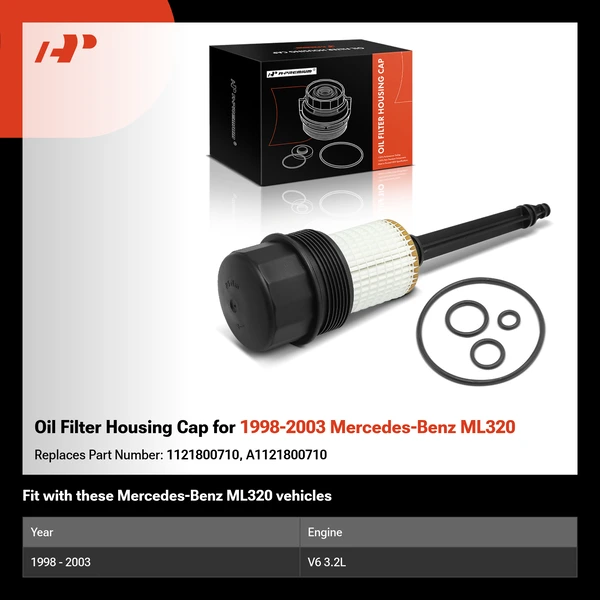 Oil Filter Housing Cap for 1998-2003 Mercedes-Benz ML320