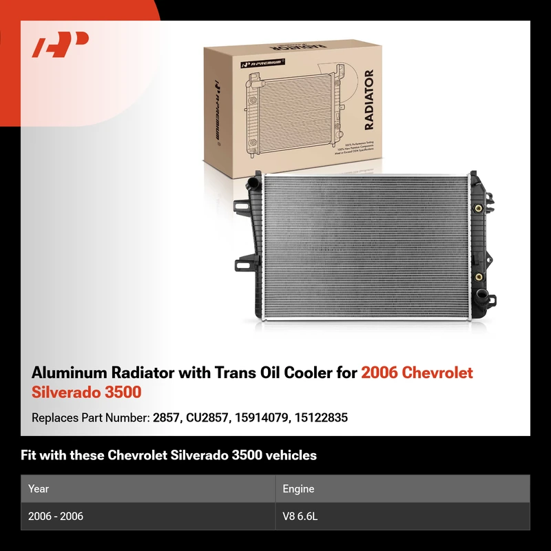 Aluminum Radiator with Trans Oil Cooler for 2006 Chevrolet Silverado 3500