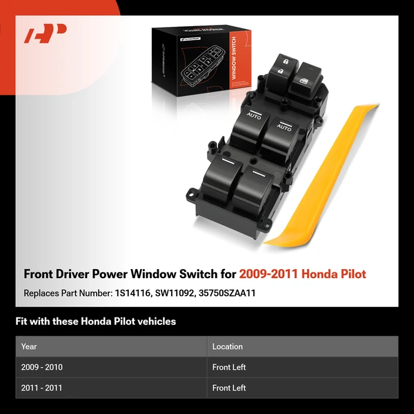 Front Driver Power Window Switch for 2009-2011 Honda Pilot