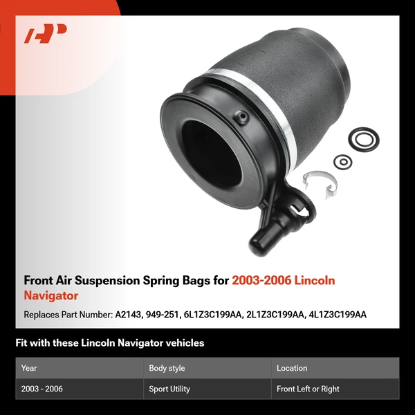 Front Air Suspension Spring Bags for 2003-2006 Lincoln Navigator