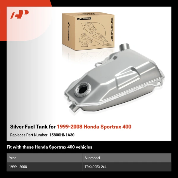 Silver Fuel Tank for 1999-2008 Honda Sportrax 400