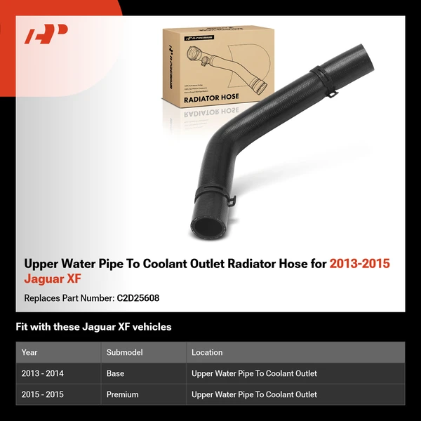 Upper Water Pipe To Coolant Outlet Radiator Hose for 2013-2015 Jaguar XF