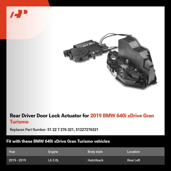 Rear Driver Door Lock Actuator for 2019 BMW 640i xDrive Gran Turismo