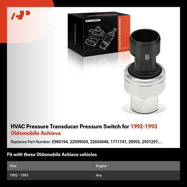 HVAC Pressure Transducer Pressure Switch for 1992-1993 Oldsmobile Achieva