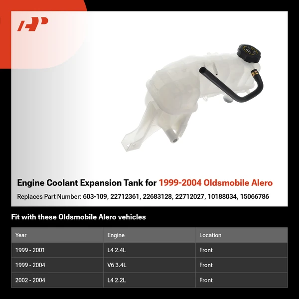 Engine Coolant Expansion Tank for 1999-2004 Oldsmobile Alero