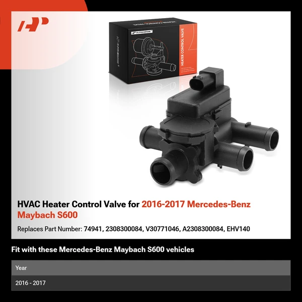 HVAC Heater Control Valve for 2016-2017 Mercedes-Benz Maybach S600