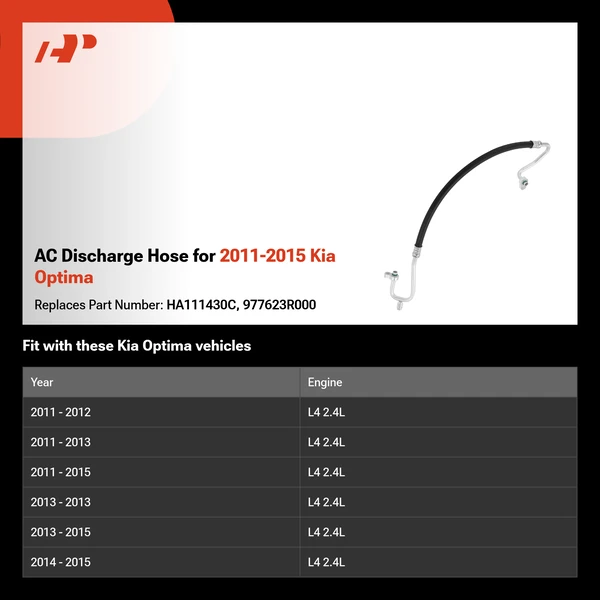 AC Discharge Hose for 2011-2015 Kia Optima