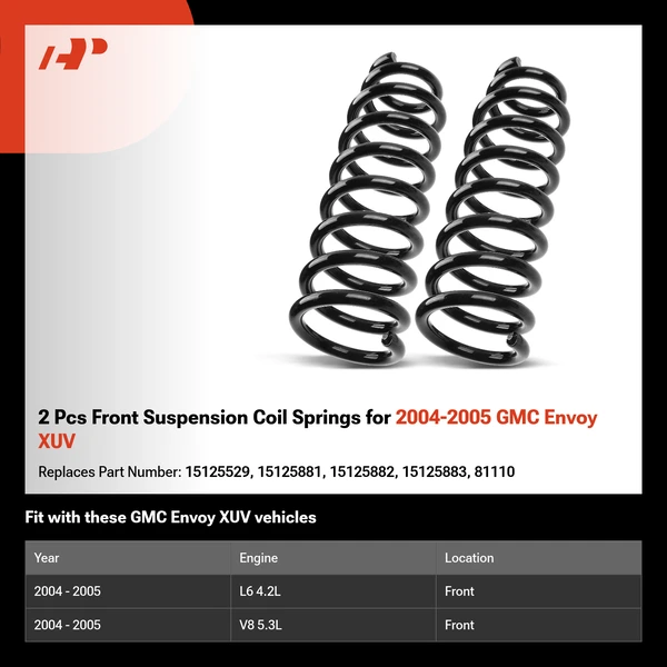 2 Pcs Front Suspension Coil Springs for 2004-2005 GMC Envoy XUV