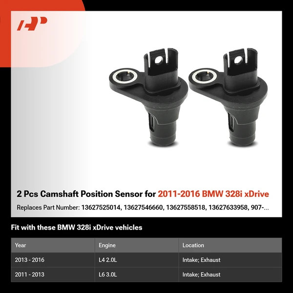 2 Pcs Camshaft Position Sensor for 2011-2016 BMW 328i xDrive