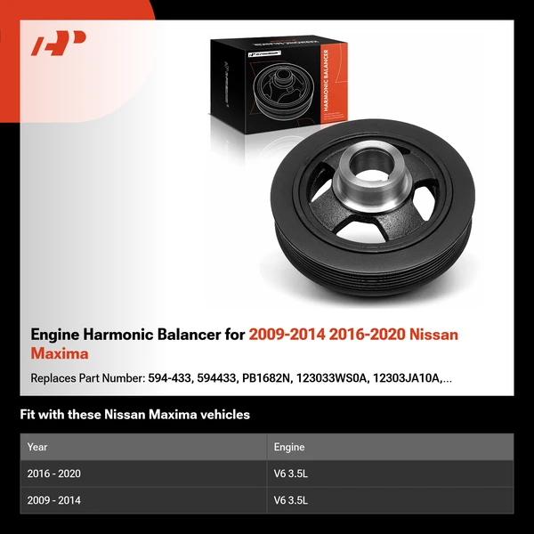 Engine Harmonic Balancer for 2009-2014 2016-2020 Nissan Maxima