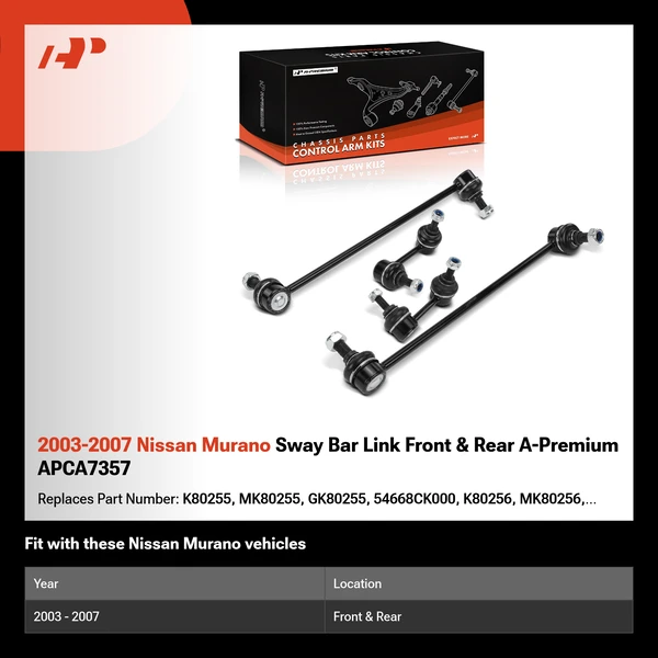 2003-2007 Nissan Murano Sway Bar Link Front & Rear A-Premium APCA7357