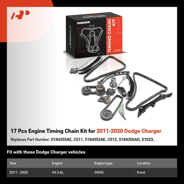 17 Pcs Engine Timing Chain Kit for 2011-2020 Dodge Charger