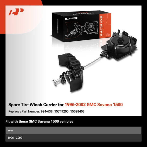 Spare Tire Winch Carrier for 1996-2002 GMC Savana 1500