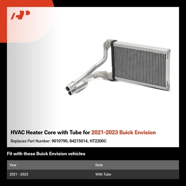 HVAC Heater Core with Tube for 2021-2023 Buick Envision