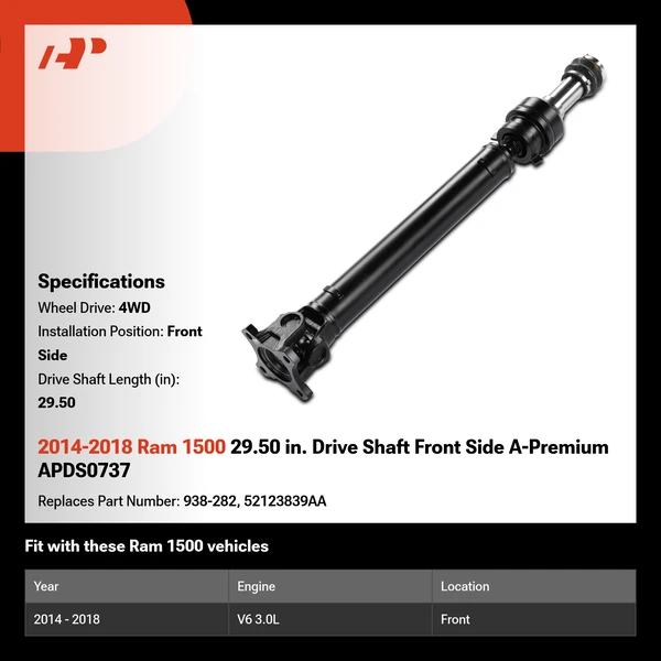 2014-2018 Ram 1500 29.50 in. Drive Shaft Front Side A-Premium APDS0737