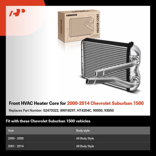 Front HVAC Heater Core for 2000-2014 Chevrolet Suburban 1500