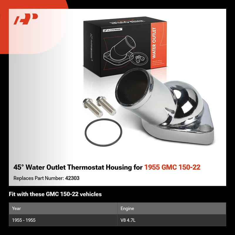 45° Water Outlet Thermostat Housing for 1955 GMC 150-22