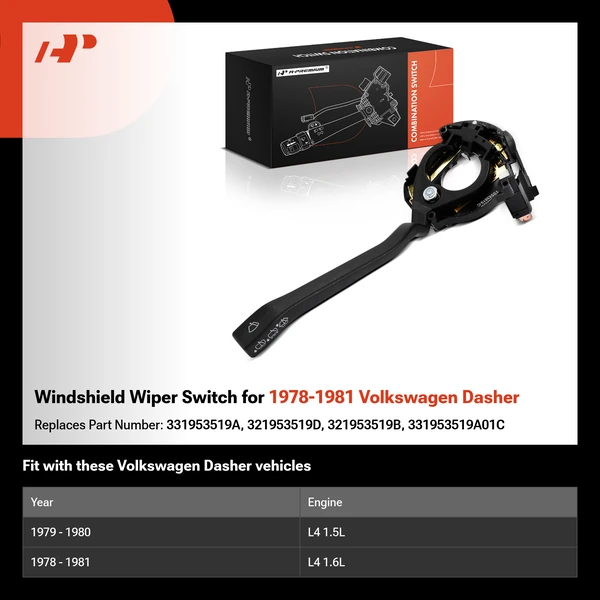 Windshield Wiper Switch for 1978-1981 Volkswagen Dasher