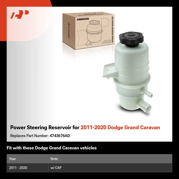 Power Steering Reservoir for 2011-2020 Dodge Grand Caravan