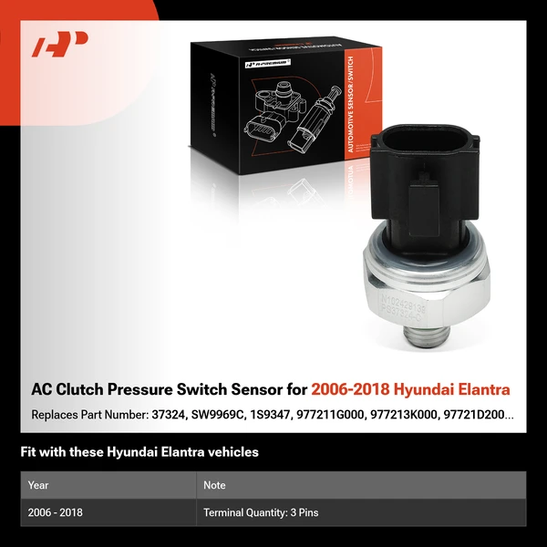 AC Clutch Pressure Switch Sensor for 2006-2018 Hyundai Elantra