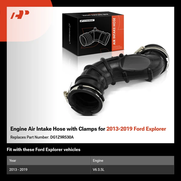 Engine Air Intake Hose with Clamps for 2013-2019 Ford Explorer