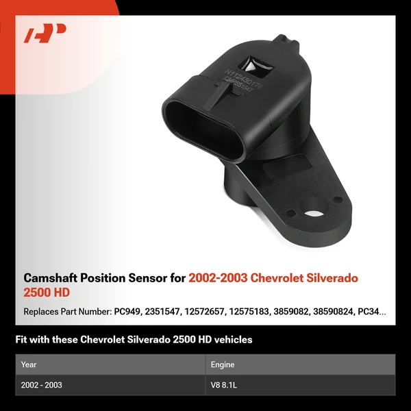 Camshaft Position Sensor for 2002-2003 Chevrolet Silverado 2500 HD
