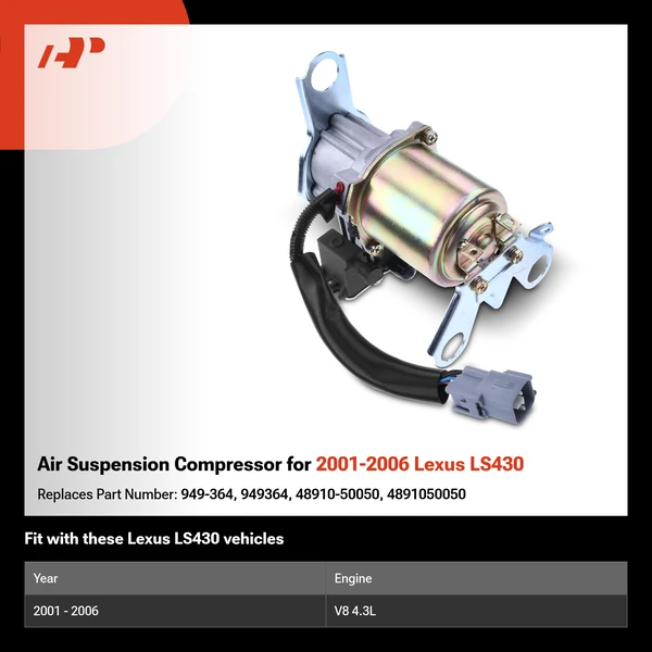 Air Suspension Compressor for 2001-2006 Lexus LS430