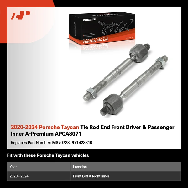 2020-2024 Porsche Taycan Tie Rod End Front Driver & Passenger Inner A-Premium APCA8071