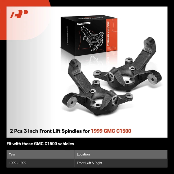 2 Pcs 3 Inch Front Lift Spindles for 1999 GMC C1500