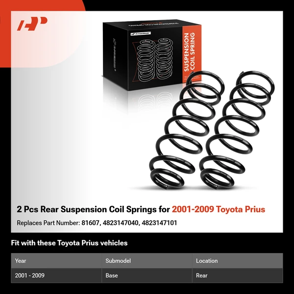 2 Pcs Rear Suspension Coil Springs for 2001-2009 Toyota Prius