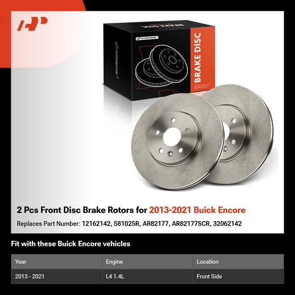 2 Pcs Front Disc Brake Rotors for 2013-2021 Buick Encore