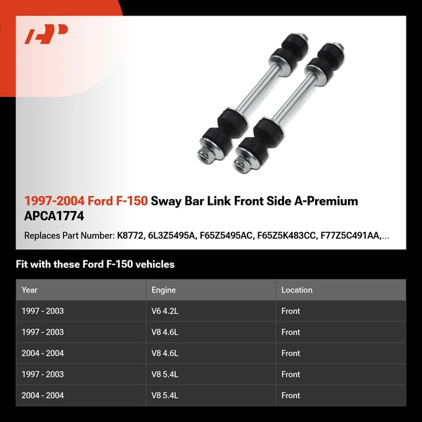 1997-2004 Ford F-150 Sway Bar Link Front Side A-Premium APCA1774