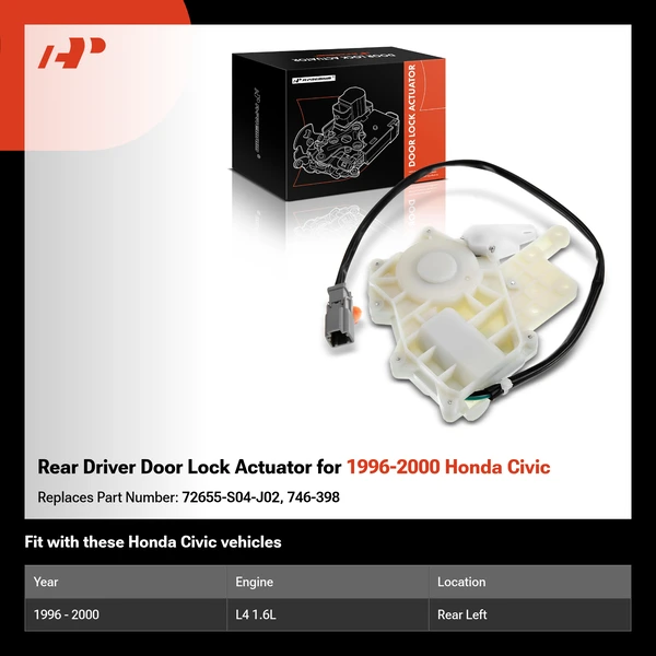 Rear Driver Door Lock Actuator for 1996-2000 Honda Civic