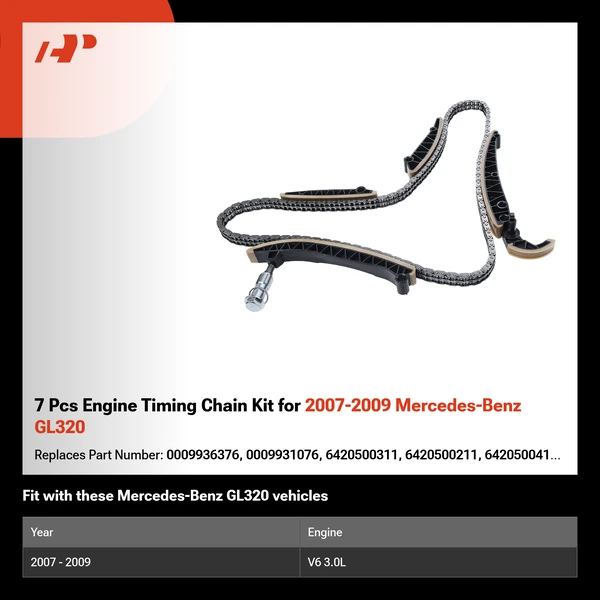 7 Pcs Engine Timing Chain Kit for 2007-2009 Mercedes-Benz GL320