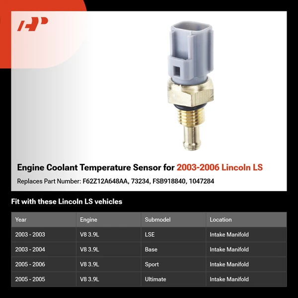Engine Coolant Temperature Sensor for 2003-2006 Lincoln LS