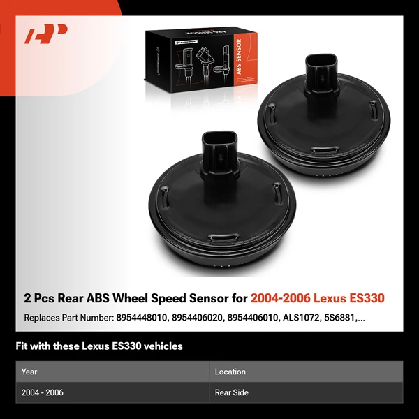 2 Pcs Rear ABS Wheel Speed Sensor for 2004-2006 Lexus ES330