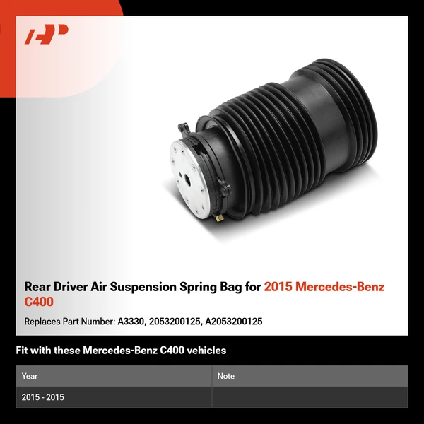 Rear Driver Air Suspension Spring Bag for 2015 Mercedes-Benz C400