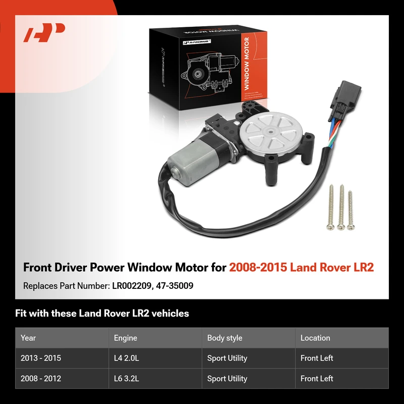 Front Driver Power Window Motor for 2008-2015 Land Rover LR2