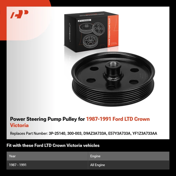 Power Steering Pump Pulley for 1987-1991 Ford LTD Crown Victoria