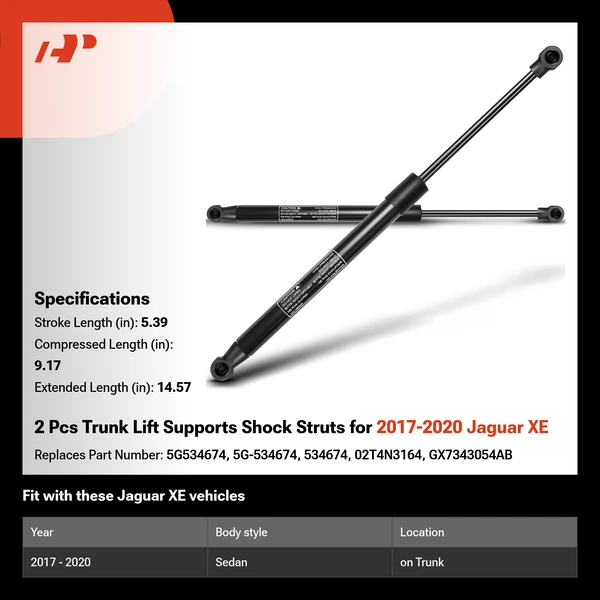 2 Pcs Trunk Lift Supports Shock Struts for 2017-2020 Jaguar XE