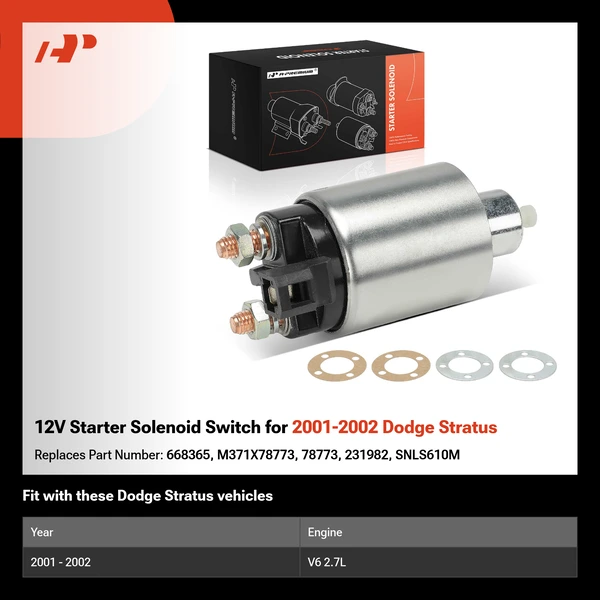 12V Starter Solenoid Switch for 2001-2002 Dodge Stratus